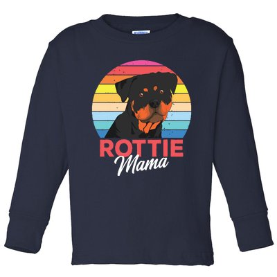 Rottie Mama Rottweiler Dog Mom Funny Mothers Day Gift Toddler Long Sleeve Shirt