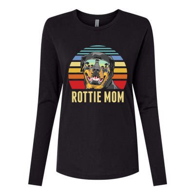 Rottie Mom Rottweiler Dog Vintage Retro Sunset Beach Vibe Womens Cotton Relaxed Long Sleeve T-Shirt