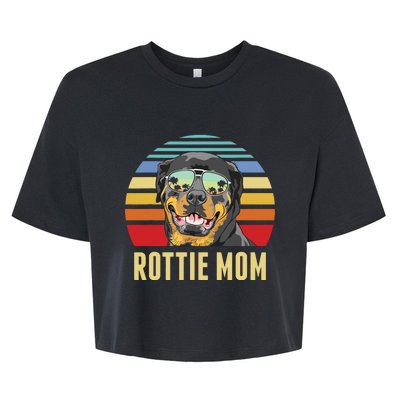 Rottie Mom Rottweiler Dog Vintage Retro Sunset Beach Vibe Bella+Canvas Jersey Crop Tee