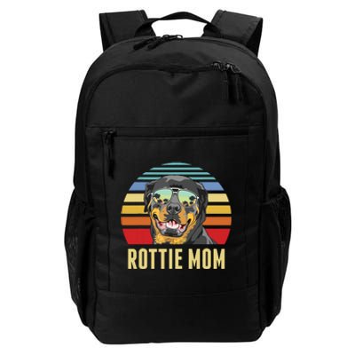 Rottie Mom Rottweiler Dog Vintage Retro Sunset Beach Vibe Daily Commute Backpack