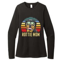 Rottie Mom Rottweiler Dog Vintage Retro Sunset Beach Vibe Womens CVC Long Sleeve Shirt