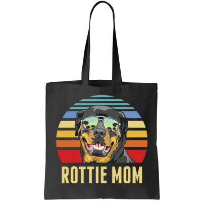 Rottie Mom Rottweiler Dog Vintage Retro Sunset Beach Vibe Tote Bag