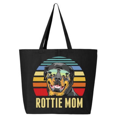 Rottie Mom Rottweiler Dog Vintage Retro Sunset Beach Vibe 25L Jumbo Tote