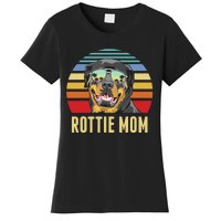 Rottie Mom Rottweiler Dog Vintage Retro Sunset Beach Vibe Women's T-Shirt