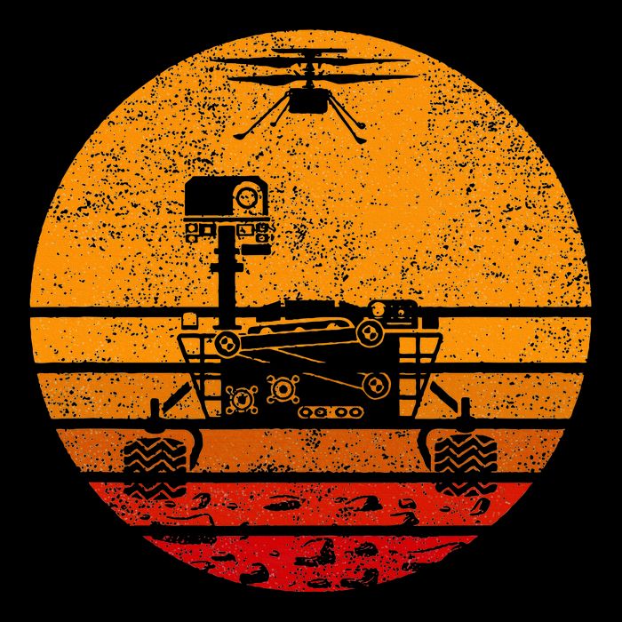 Retro Mars Rover Vintage Mars Landing Impact Tech Backpack