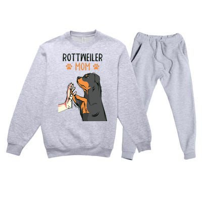 Rottweiler Mom Rottie Dog Mama Funny Mothers Day Premium Crewneck Sweatsuit Set