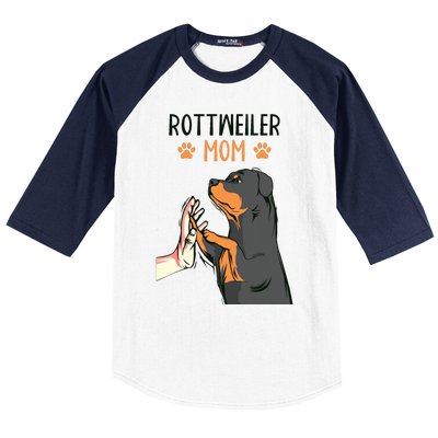 Rottweiler Mom Rottie Dog Mama Funny Mothers Day Baseball Sleeve Shirt