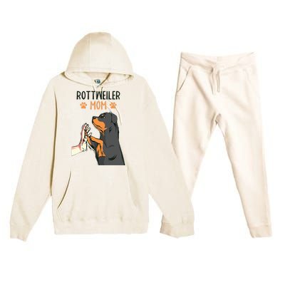 Rottweiler Mom Rottie Dog Mama Funny Mothers Day Premium Hooded Sweatsuit Set