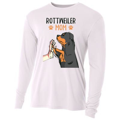 Rottweiler Mom Rottie Dog Mama Funny Mothers Day Cooling Performance Long Sleeve Crew