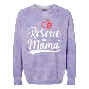 rescue mama rescue dog lover out rescue mom paw print Colorblast Crewneck Sweatshirt