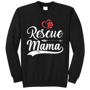 rescue mama rescue dog lover out rescue mom paw print Sweatshirt