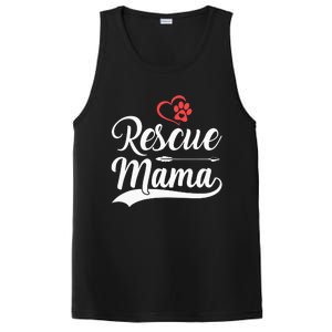 rescue mama rescue dog lover out rescue mom paw print PosiCharge Competitor Tank