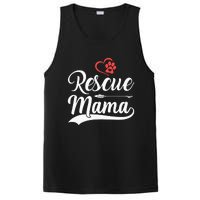 rescue mama rescue dog lover out rescue mom paw print PosiCharge Competitor Tank