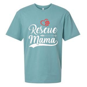 rescue mama rescue dog lover out rescue mom paw print Sueded Cloud Jersey T-Shirt