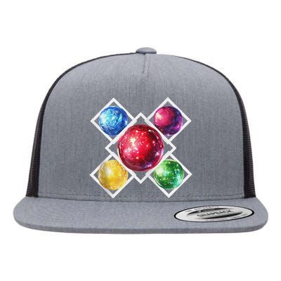 Rainbow Materia Flat Bill Trucker Hat