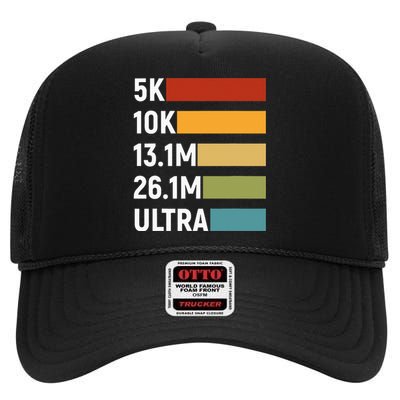 Running Marathon Runner Jogging High Crown Mesh Back Trucker Hat