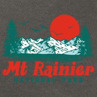 Retro Mount Rainier Mountain Trees And Sun Scene Graphic Gift Cotton Canvas Backpack