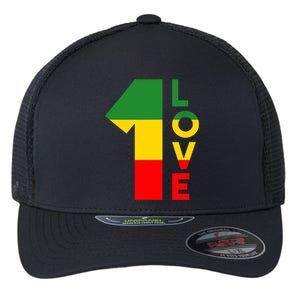 Reggae Music Rastafarian 1 Love Rasta Jamaica Flexfit Unipanel Trucker Cap