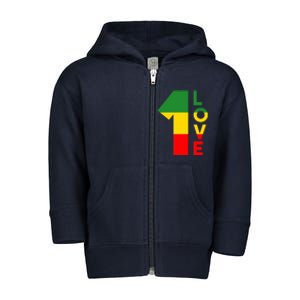 Reggae Music Rastafarian 1 Love Rasta Jamaica Toddler Zip Fleece Hoodie