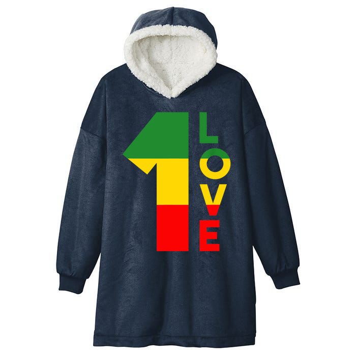 Reggae Music Rastafarian 1 Love Rasta Jamaica Hooded Wearable Blanket