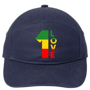 Reggae Music Rastafarian 1 Love Rasta Jamaica 7-Panel Snapback Hat