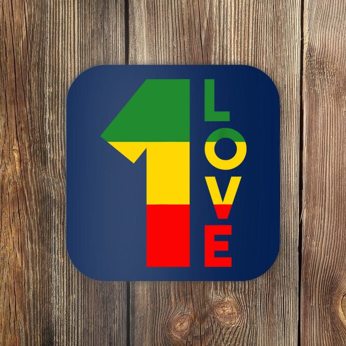 Reggae Music Rastafarian 1 Love Rasta Jamaica Coaster