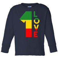 Reggae Music Rastafarian 1 Love Rasta Jamaica Toddler Long Sleeve Shirt