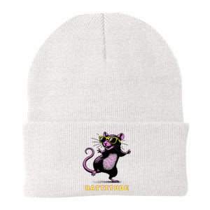 Rat Meme Rattitude Rat Sunglasses Dancing Knit Cap Winter Beanie