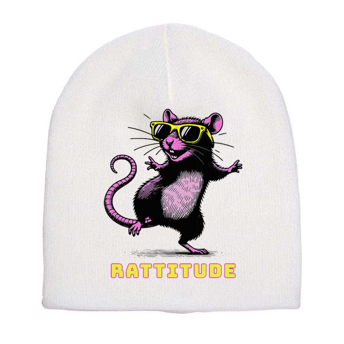 Rat Meme Rattitude Rat Sunglasses Dancing Short Acrylic Beanie