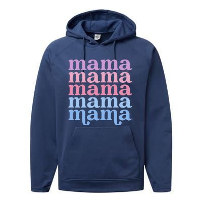 Retro Mama Retro Mom Mommy For Mothers Day Performance Fleece Hoodie