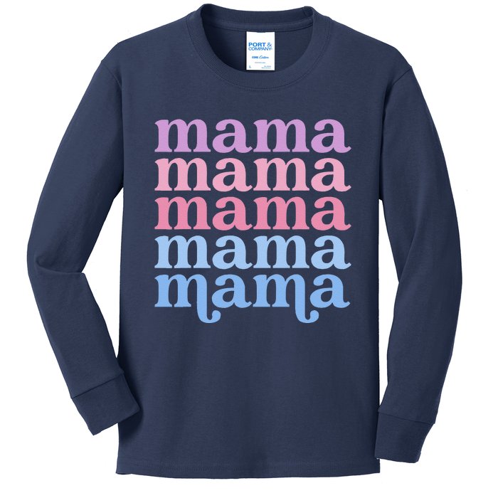 Retro Mama Retro Mom Mommy For Mothers Day Kids Long Sleeve Shirt