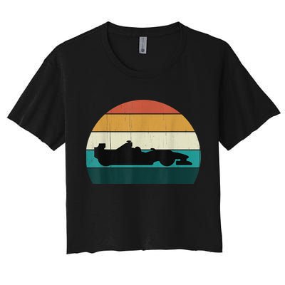 Retro Motor Racing Vintage Car Racing Motorsport Racer Women's Crop Top Tee