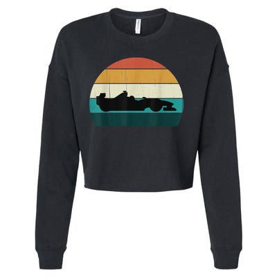 Retro Motor Racing Vintage Car Racing Motorsport Racer Cropped Pullover Crew