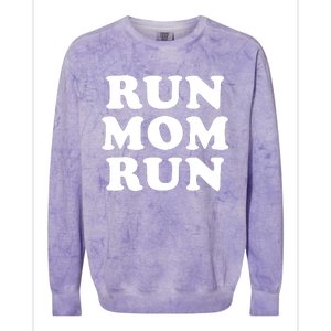 Run Mom Run Marathon Running Spectator Colorblast Crewneck Sweatshirt