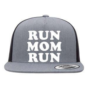 Run Mom Run Marathon Running Spectator Flat Bill Trucker Hat