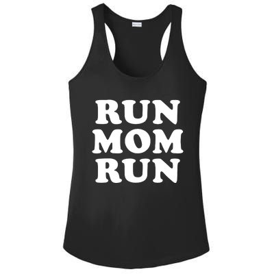 Run Mom Run Marathon Running Spectator Ladies PosiCharge Competitor Racerback Tank