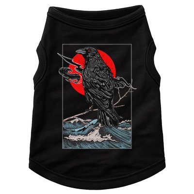 Red Moon Raven Graphic Black Crow Doggie Tank