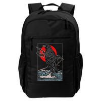 Red Moon Raven Graphic Black Crow Backpack