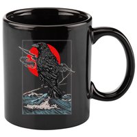 Red Moon Raven Graphic Black Crow 11oz C Handle Ceramic Mug