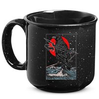 Red Moon Raven Graphic Black Crow 15oz Campfire Ceramic Mug
