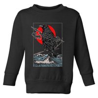 Red Moon Raven Graphic Black Crow Toddler Sweatshirt