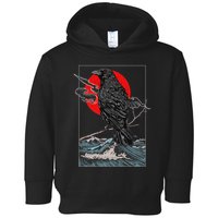 Red Moon Raven Graphic Black Crow Toddler Hoodie