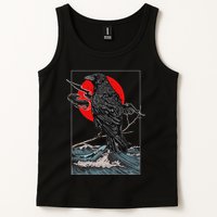 Red Moon Raven Graphic Black Crow Tank Top