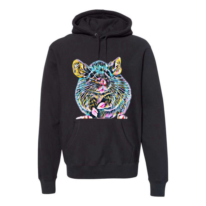 Rat Motif Rodent Cute Rat In Hand Cheese Pet Rats Premium Hoodie