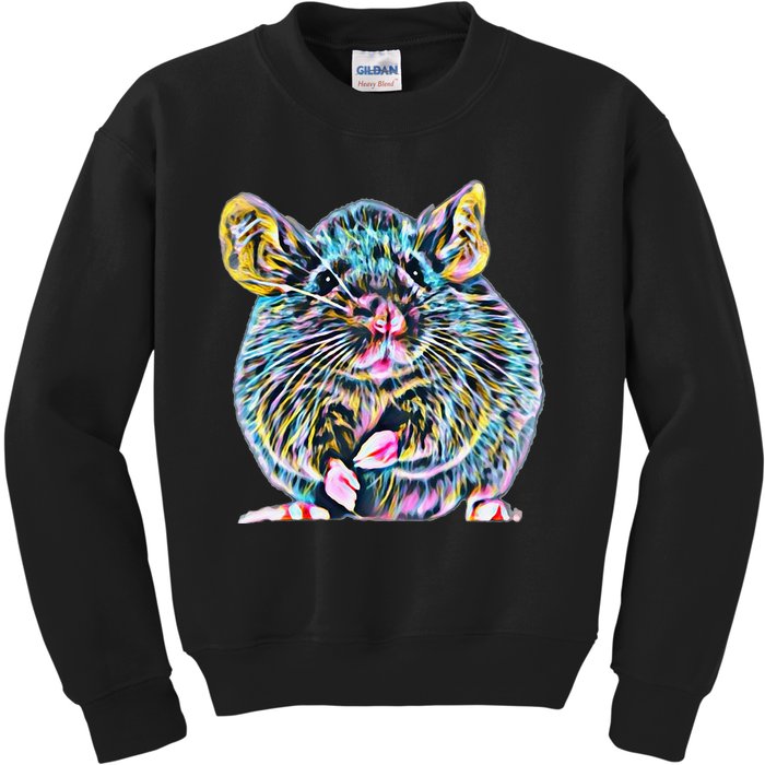 Rat Motif Rodent Cute Rat In Hand Cheese Pet Rats Kids Sweatshirt