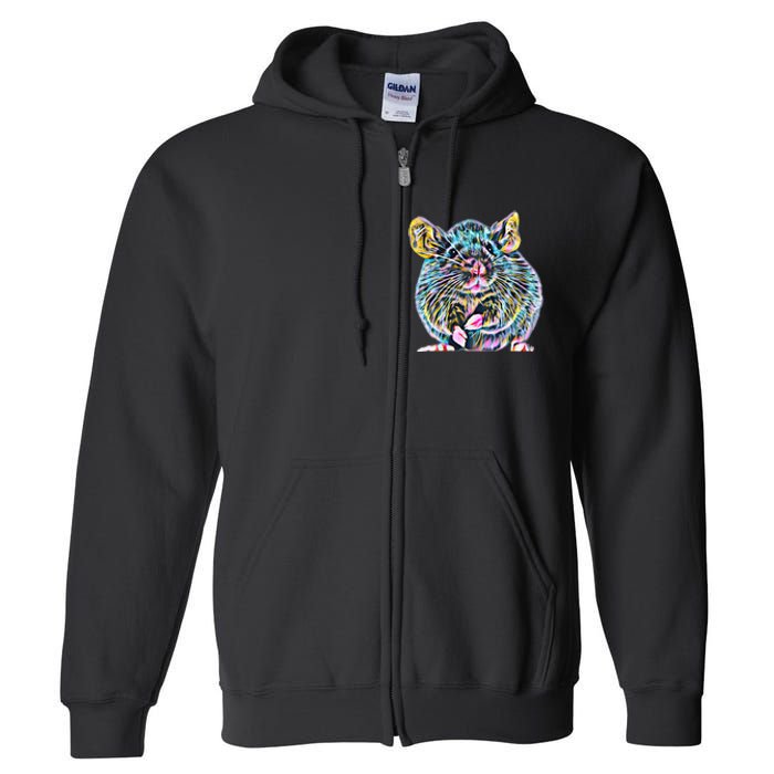 Rat Motif Rodent Cute Rat In Hand Cheese Pet Rats Full Zip Hoodie