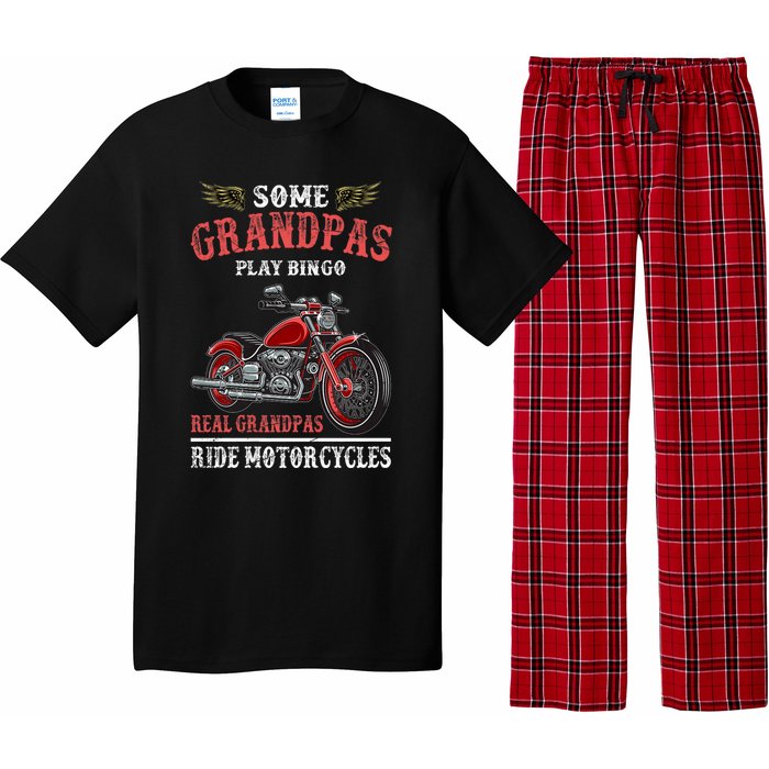 Retired Motorcycle Riding Biker Retirement Grandpa Biker Pajama Set