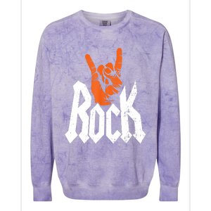 Rock Music Rock Music Lover Colorblast Crewneck Sweatshirt