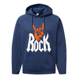 Rock Music Rock Music Lover Performance Fleece Hoodie