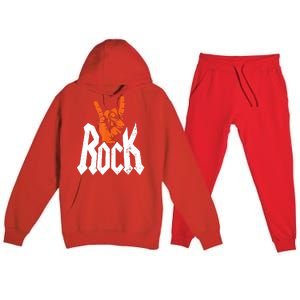 Rock Music Rock Music Lover Premium Hooded Sweatsuit Set